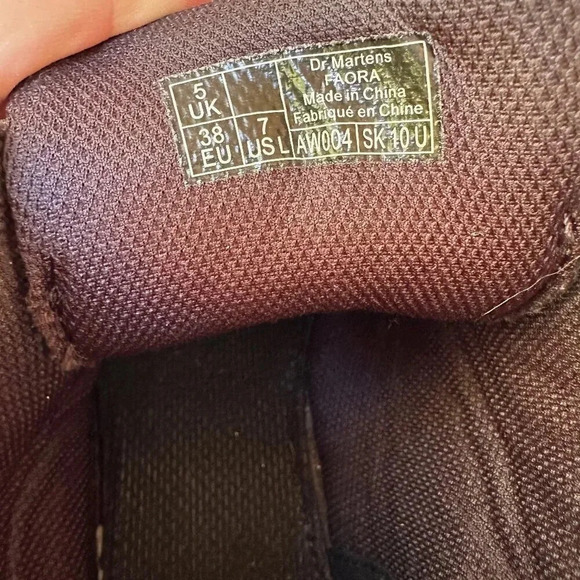 Dr. Martens Faora Mid Top Black Leather Combat Boot Size Women's 7 - Picture 4 of 6